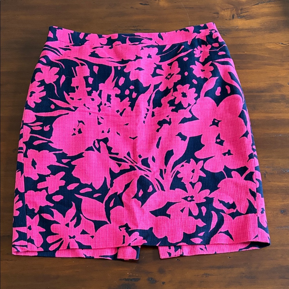 J. Crew Pink and Navy Skirt